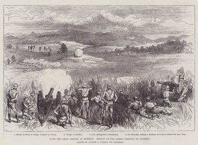 Med Shan-søjlen i Burmah, angreb på oprørernes stilling ved Nankon af Ernest Henry Griset