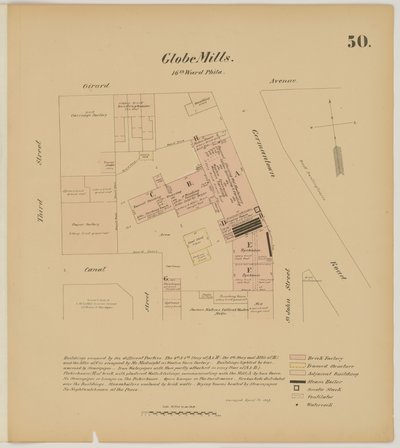 Girard Ave, Germantown Rd, 3rd St og Canal Street, Hexamer General Surveys, 1867 af Ernest Hexamer