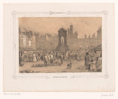 Udsigt over Fontaine des Innocents i Paris Fontaine des innocents (titel på objekt) af Ernest Jaime