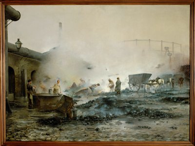 Gasværket i Courcelles (maleri på lærred) af Ernest Jean Delahaye