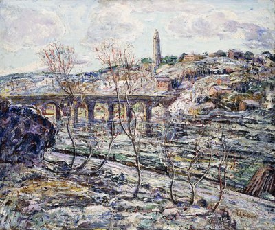 Harlem River Bridge af Ernest Lawson