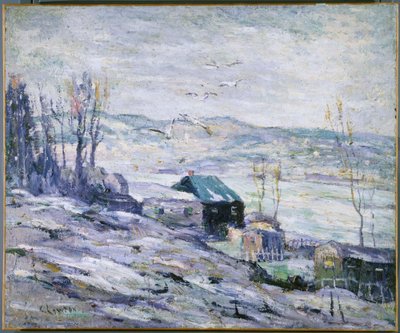 Blæsende dag, Bronx-floden af Ernest Lawson