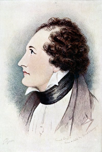 Lord Byron, anglo-skotsk digter, begyndelsen af det 19. århundrede af Ernest Lloyd