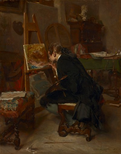 En maler, 1855. af Jean Louis Ernest Meissonier