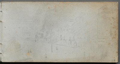 Skitsebog, side 01: Gadebillede, 1905-10. af Jean Louis Ernest Meissonier