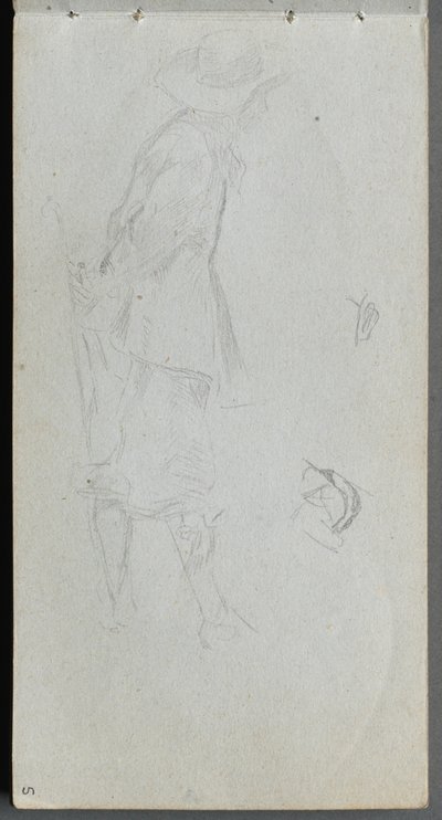 Skitsebog, side 05: Figurstudie. af Ernest Meissonier