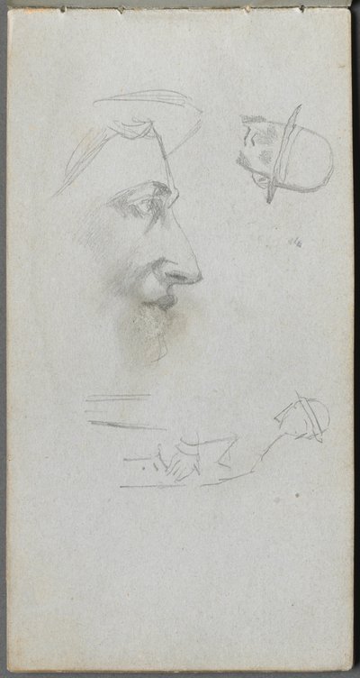 Skitsebog, side 14: Figurer af Ernest Meissonier