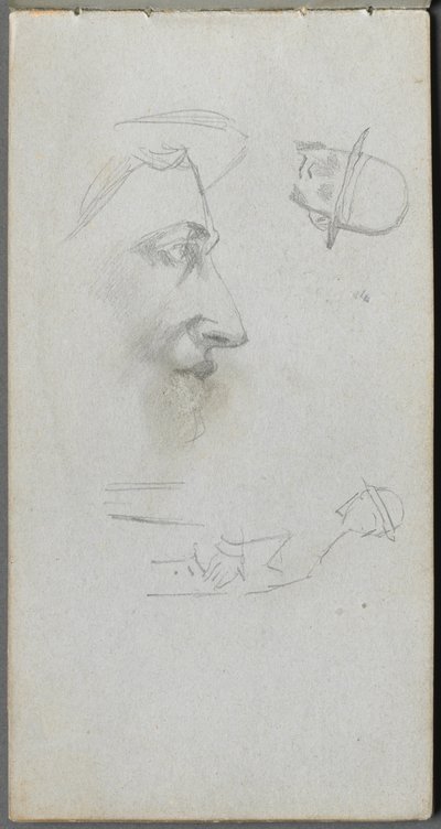 Skitsebog, side 14: Figurer. af Jean Louis Ernest Meissonier