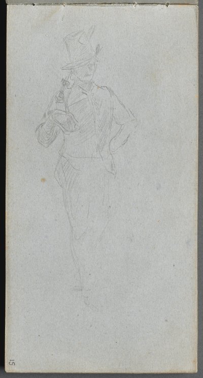 Skitsebog, side 15: Studie af en soldat af Ernest Meissonier