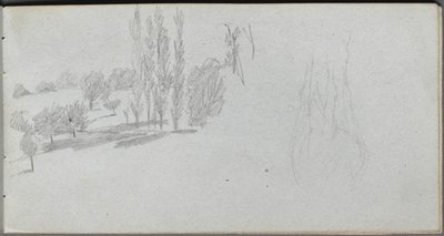 Skitsebog, side 18: Studie af et heste- og landskabsstudie. af Jean Louis Ernest Meissonier