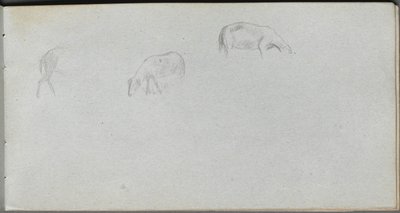 Skitsebog, side 20: Dyrestudie. af Jean Louis Ernest Meissonier