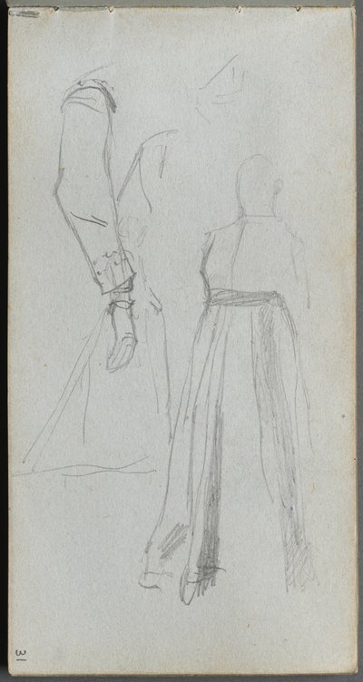 Skitsebog, side 31: Studie af figurer af Ernest Meissonier