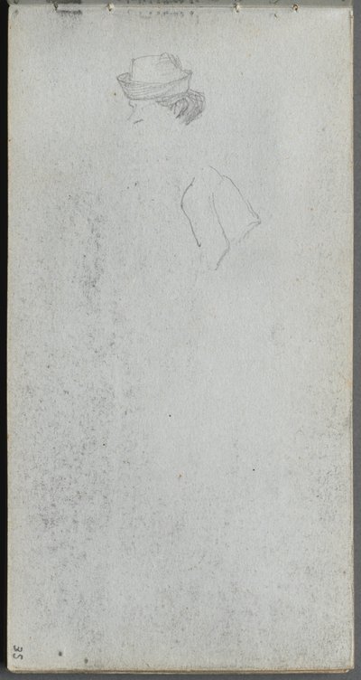 Skitsebog, side 35: Studie af et hoved. af Jean Louis Ernest Meissonier