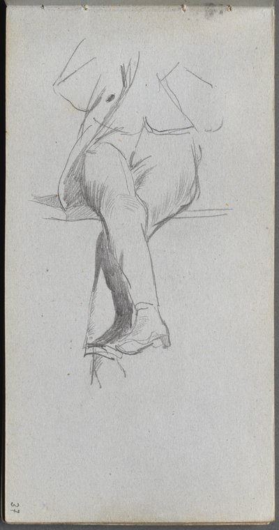 Skitsebog, side 37: Figurstudie, krydsede ben. af Jean Louis Ernest Meissonier