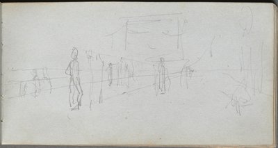 Skitsebog, side 40: Perspektivisk studie af Ernest Meissonier