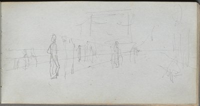 Skitsebog, side 40: Perspektivstudie. af Jean Louis Ernest Meissonier