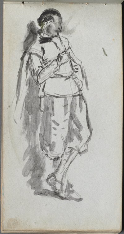 Skitsebog, side 46: Stående Mandsfigur. af Jean Louis Ernest Meissonier