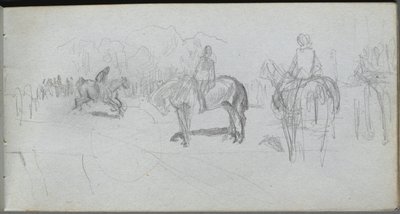 Skitsebog, side 52: Figurstudie af Ernest Meissonier
