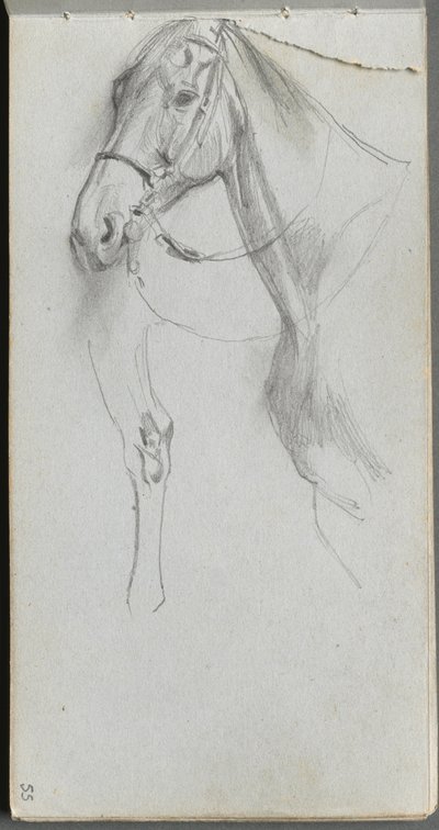 Skitsebog, side 55: Study for a Horse. af Jean Louis Ernest Meissonier