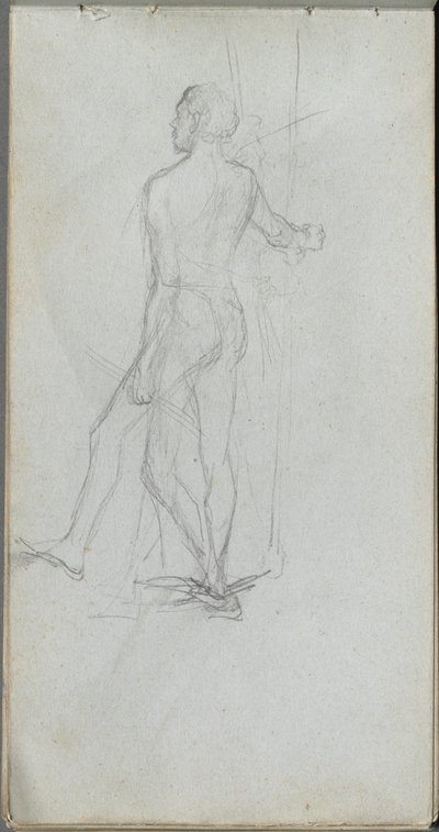Skitsebog, side 60: Nøgenmandsstudie af Ernest Meissonier