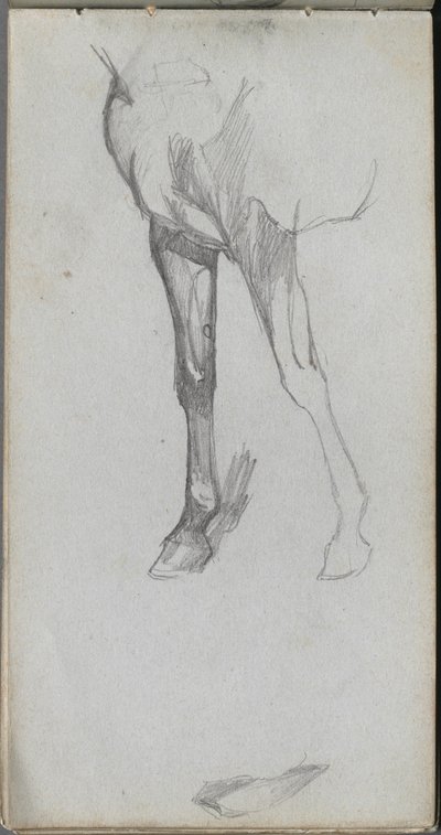 Skitsebog, side 66: Studie af en hest af Ernest Meissonier
