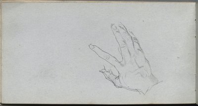 Skitsebog, side 68: Studie af en hånd af Ernest Meissonier