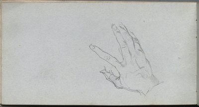 Skitsebog, side 68: Studie af en hånd. af Jean Louis Ernest Meissonier