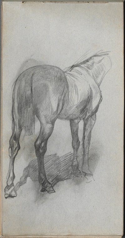Skitsebog, side 76: Studie af en hest af Ernest Meissonier