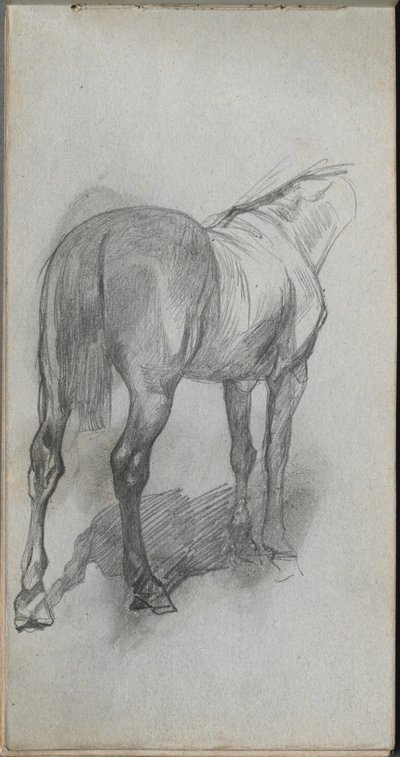 Skitsebog, side 76: Studie af en hest. af Jean Louis Ernest Meissonier