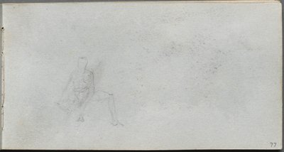 Skitsebog, side 77: Figurstudie. af Jean Louis Ernest Meissonier
