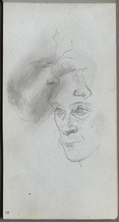 Skitsebog, side 81: Studie af ansigter. af Jean Louis Ernest Meissonier