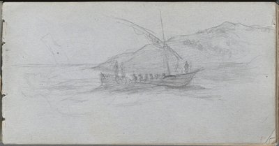 Skitsebog, side 88: Havlandskab og figur. af Jean Louis Ernest Meissonier
