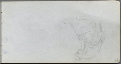Skitsebog, side 93: Studie af en sadel af Ernest Meissonier