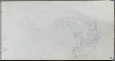 Skitsebog, side 93: Studie af en sadel. af Jean Louis Ernest Meissonier