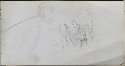 Skitsebog, side 98: Studie af figurer. af Jean Louis Ernest Meissonier