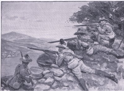 At give dem en chance, fra After Pretoria: The Guerilla War udgivet af Harmsworth Bros Limited, 1901 af Ernest Prater