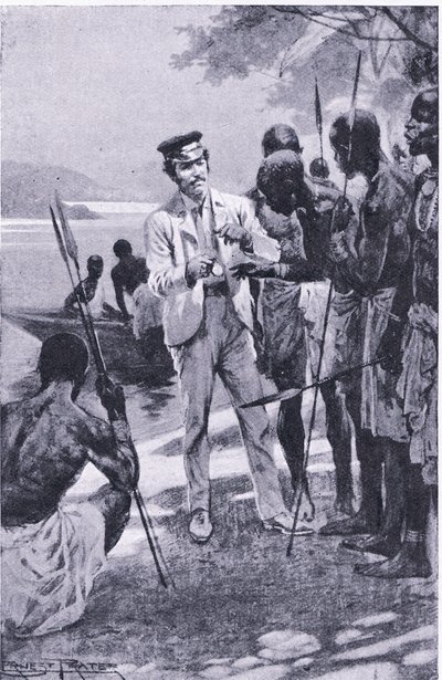 Vinder venskab med et ur, illustration fra Cassells Romance of Famous Lives, ca. 1940 af Ernest Prater