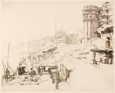 Moske og tempel, 20. århundrede (ætsning og tørnål) af Ernest Stephen Lumsden