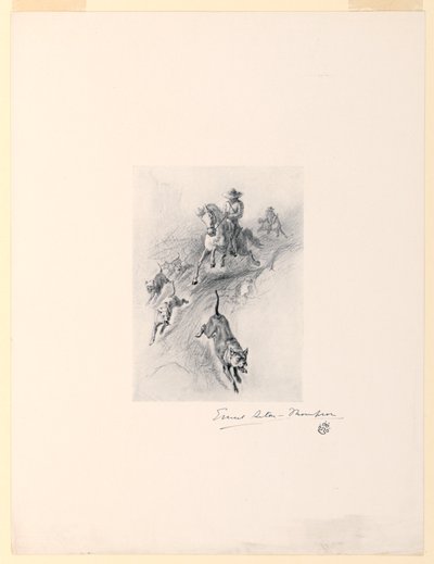Garveri med sine hunde kom galoperende op ad Cañonen af Ernest Thompson Seton