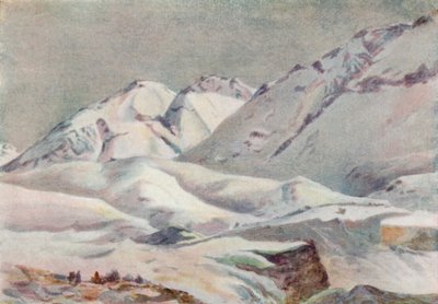 Andesbjergene (farve litho) af Ernest William Christmas