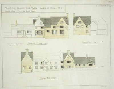 Tilføjelse til Cotswold Farm, Gloucestershire af Ernest William Gimson