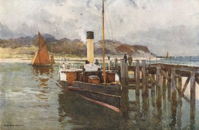 Bembridge Harbor (farve litho) af Ernest William Haslehust