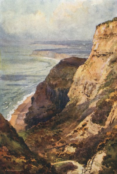 Blackgang Chine (farve litho) af Ernest William Haslehust