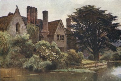 Brinsop Manor (farve litho) af Ernest William Haslehust