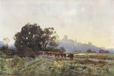 Dorchester from the Meadows (farve litho) af Ernest William Haslehust