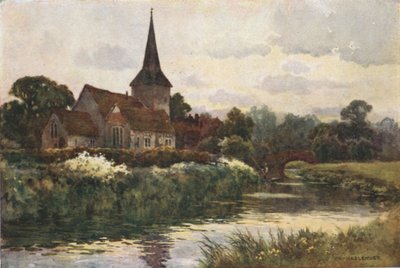 Fordwich (farve litho) af Ernest William Haslehust
