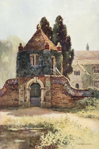 Gateway, Poxwell Manor House (farve litho) af Ernest William Haslehust