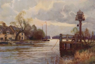 Horning Ferry (farve litho) af Ernest William Haslehust