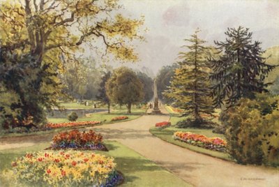 I Jephson Gardens, Leamington (farve litho) af Ernest William Haslehust
