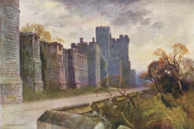 North Terrace og Winchester Tower (farve litho) af Ernest William Haslehust